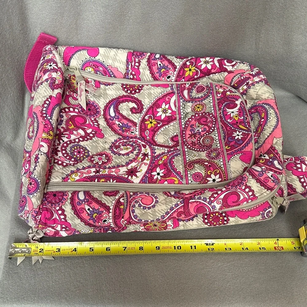 Vera Bradley Paisley Meets Plaid Large Campus Laptop Backpack Travel Bag - Picture 11 of 15